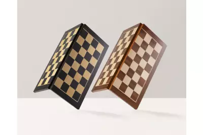 Deska szachowa składana nr 6 (bez opisu) hebanizowana (intarsja)